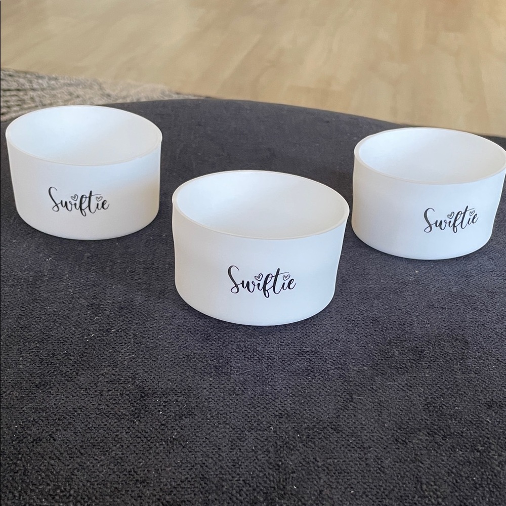 Bundle of 3 White Swiftie Silicone Cup Boots